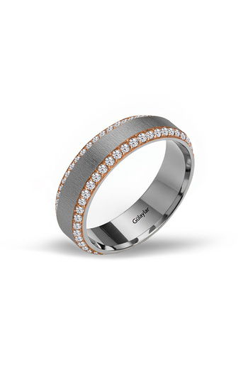 Diamond Line-Gülaylar Amore Koleksiyonu Kadın Taşlı Bijuteri Modern Alyans