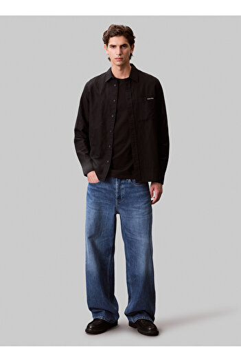 Calvin Klein Bisiklet Yaka Siyah Erkek T-Shirt LV04RC853GUB1_SS 30s EU SP CK ABSTR