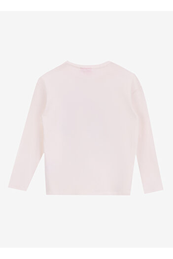 Barbie Varaklı Ekru Kız Çocuk T-Shirt BRB5WG-TST6640