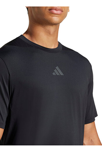 adidas JI8181 D4T ΕΝΤ. TEE Μαύρο ανδρικό μπλουζάκι με λαιμόκοψη κανονικό μονόχρωμο