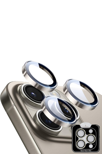 Evax (Safir) iPhone 16 Pro Max / 16 Pro Compatible Sapphire Camera Lens Protector with Easy Installation Attachment