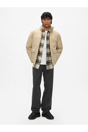 GAP Erkek Bej Geri dönüştürülmüş Modern PrimaLoft® Şişme Ceket