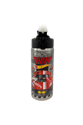 HOT WHEELS Kırmızı Çocuk Matarası 3437-HOT WHEELS ÇELİK MATARA