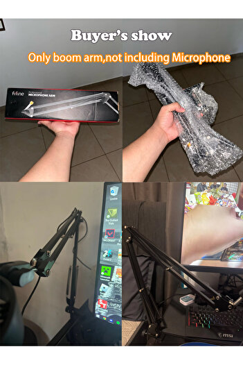 Choice FIFINE Adjustable Microphone Suspension Boom Scissor Arm Stand for K688 K669 K670 K658 K678 K690...