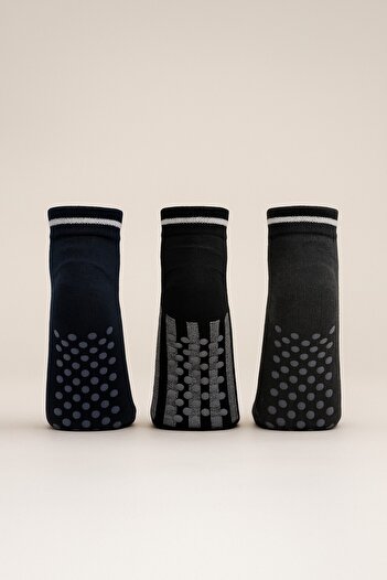 shefox 3 Pairs Women's ABS Printed Non-Slip Cotton Tawaf Socks