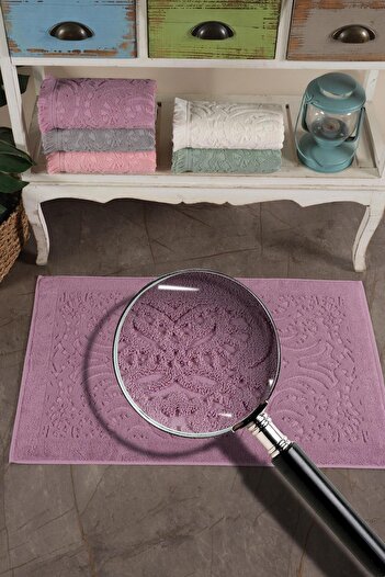 VAROL 2 Pieces Gramaged Jacquard Foot Towel Mat