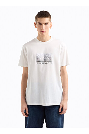 Armani Exchange Crew Neck Off-White Men's T-Shirt Xm000555 Af10358 U0009 T-Shirt