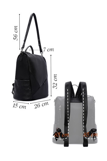 Derimod Women's Black Long Strap Casual Backpack 25Wbd250214