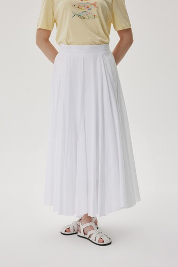 Buly Pi̇le Detail Fluffed Skirt