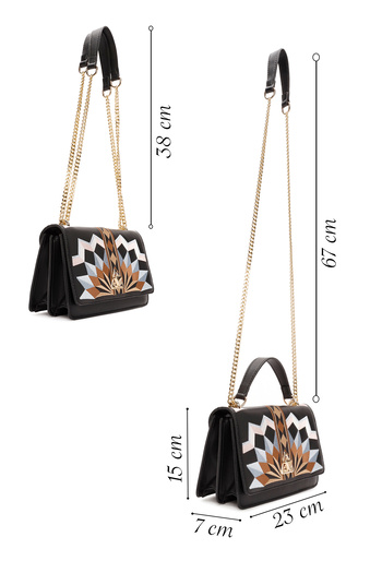 Derimod Women's Black Long Strap Printed Shoulder Bag 25Abd260526