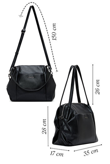 Derimod Women's Black Long Strap Shoulder Bag 25Wbd2484Ft