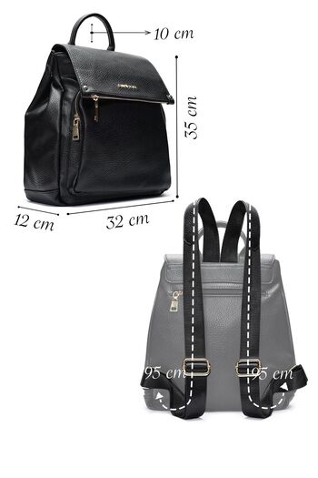 Derimod Women's Black Casual Backpack 25Abd2455Ft