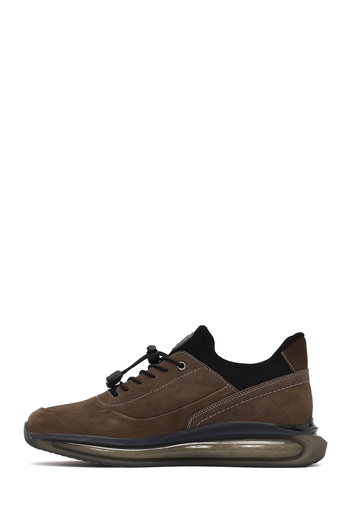 Derimod Men's Mink Lace-Up Thick Sole Nubuck Leather Sneaker 25Wfd6821V3