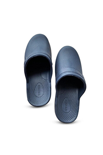 GEZER Navy Blue Light Sole Comfortable Closed Front Bathroom Balcony Garden Slippers