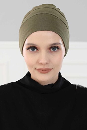 Aisha's Design Beret Model Tesettür Bone,B-35,Haki