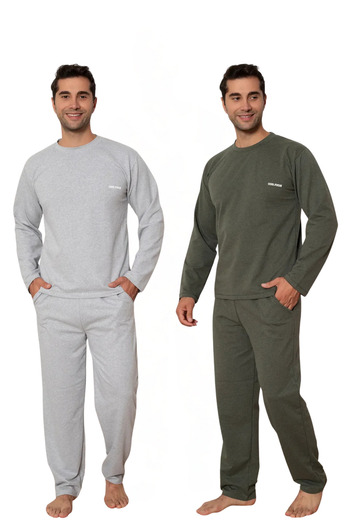 Ayans Pijama Double Thick Two Thread Pocket Men's Pajama Set