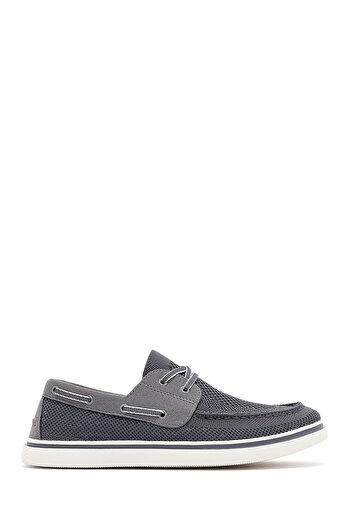 Derimod Zero Men's Gray Lace-Up Fabric Casual Shoes 25Sfd69016F