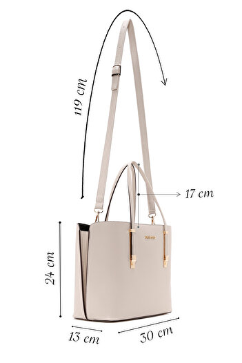 Derimod Women's Cream Long Strap Classic Tote Bag Shoulder Bag 25Sbd211218