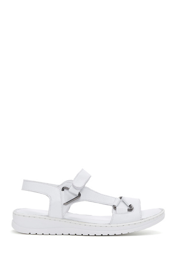Derimod Women's White Genuine Leather Comfort Sandals 25Sfd340518