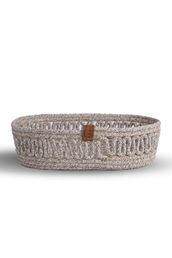 KAAN HOME TEKSTİL Kaan Home - Oval Jute Bread Basket, Hand Woven