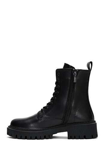 Derimod Black Leather Women's Boots - Zippered, 24Wfd 510118