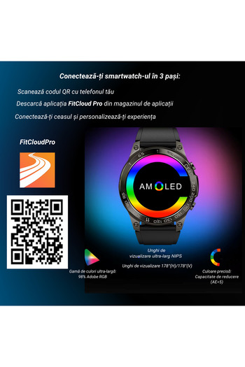 OEM Ceas smartwatch RPZCORE X AMOLED 1.43" Bluetooth,wireless,ritm cardiac,SpO₂,somn,400mAh,IP68