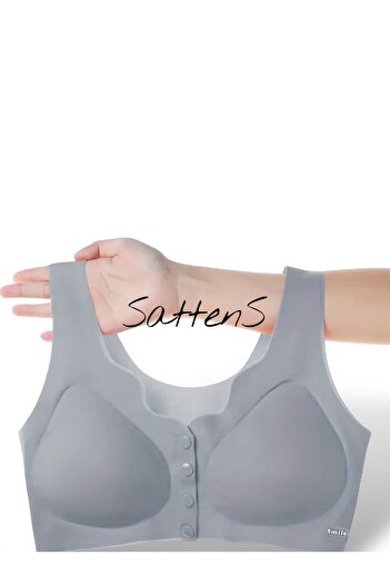 SATTENS Laser Bra - Front Button Laser Cut Seamless Sweat-Proof Bra with Pad