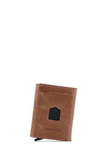 Derimod Men's Tan Leather Card Holder 000A2D3132Cr