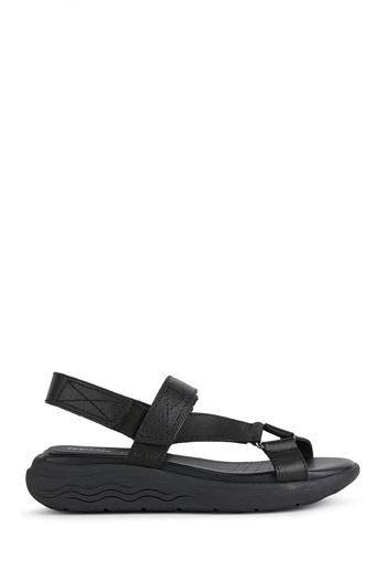 Geox Black Spherica Ec5w Women's Flat Sandals - D25ada00043c9999
