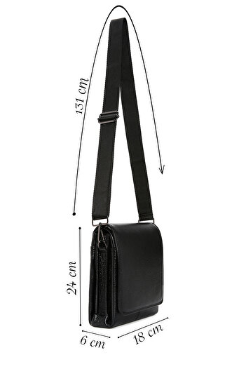 Derimod Men's Black Leather Messenger Bag 23Sbd3103Ft