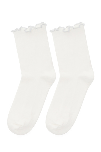 Derimod White Cotton Women's Socks - 000A2C40036F