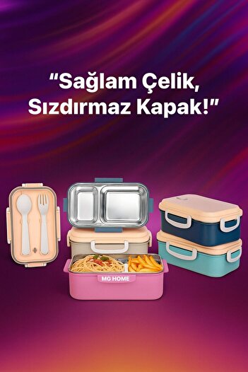 MG HOME Lunch Box with Compartments, Steel Leakproof Thermal Insulation Lunch Box with Compartments