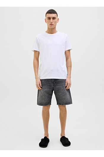 Jack & Jones Jack & Jones Erkek Jjıtony Rahat Kesim Jean Şort 12269533 Siyah