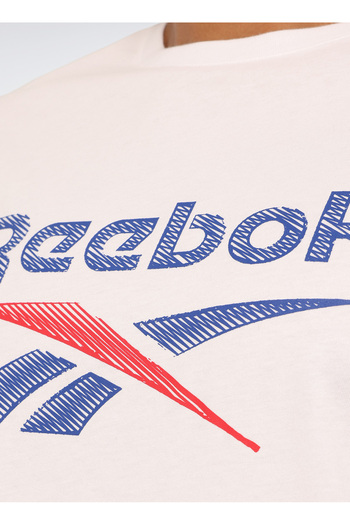Reebok LC 8008 NEW ID REG TEE Λευκό μπλουζάκι με στρογγυλή λαιμόκοψη κανονική εφαρμογή Ανδρικό μπλουζάκι μονόχρωμο