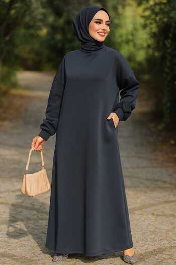 Neva Style Μπλε ναυτικό φόρεμα Hijab 23641L