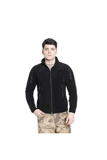 Vogel Τακτικό Μαύρο Παλτό Fleece - Ζακέτα