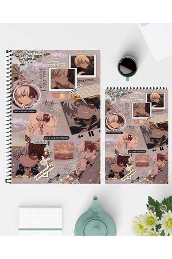 feroxby دفتر ملاحظات Shoto Todoroki مقاس A5 ودفاتر ملاحظات مقاس A6 بتصميم مخصص غير مبطنة