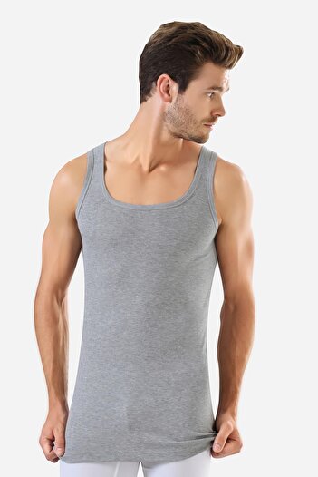 Arma Yıldız Men's Gray Rib Tank Top 3 Pack 100% Cotton