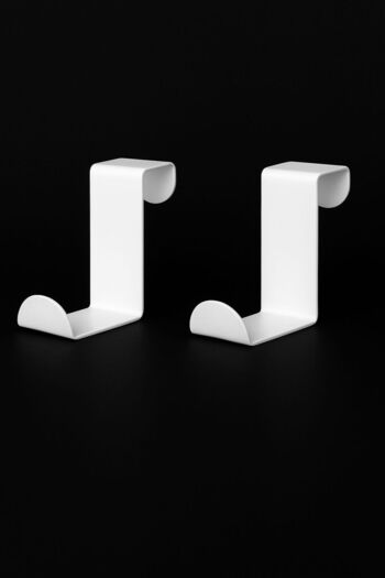 VENON 2 Pcs White Kitchen Towel Rack Metal Cabinet Hanger American Door Hanger Multi-Purpose Use