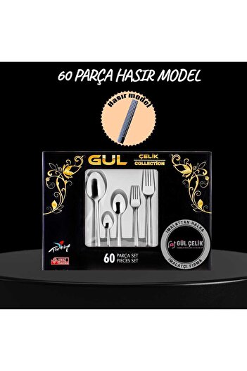 KAVEH 60 Piece 12 Person Cutlery Set Straw Model 18/0 Quality Boxed