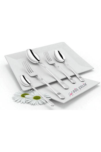 KAVEH 30 Piece 6 Person 18/10 Quality Cutlery Set Alvina Model 304 Stainless Steel
