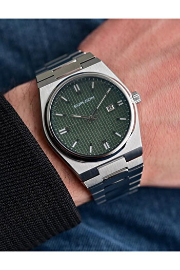 Tulpar Special Supleon Series Steel Band Steel Case Silver Color Men's Wristwatch with Bracelet Gift