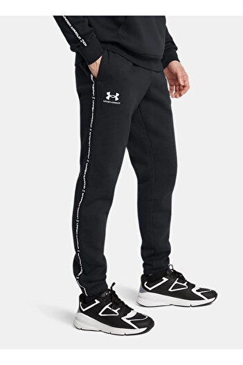 Under Armour 1389358-001 UA Icon Fleece Jgr Tapi Ελαστική μέση με ελαστική περιτύλιξη Μαύρο ανδρικό παντελόνι