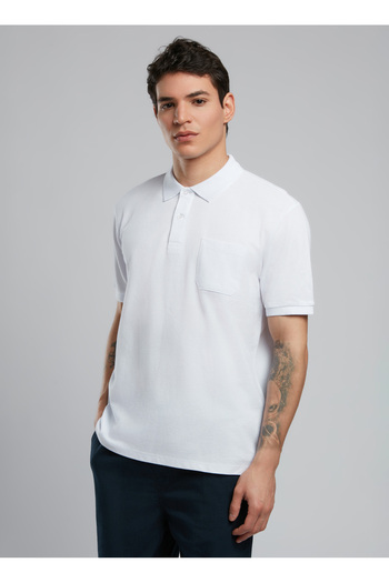 Lee Cooper White Men's Polo T-Shirt 252 Lcm 242014 Rolan White