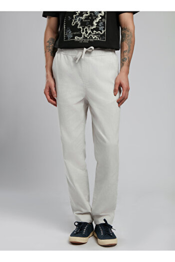 Lee Cooper Normal Bel Regular Straight Ecru Men's Chino Trousers 252 Lcm 221003 New Beach Ekru