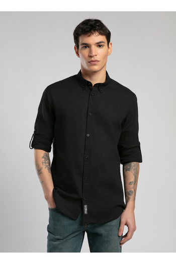 Lee Cooper Slim Fit Black Men's Shirt 252 Lcm 241015 Darell Black