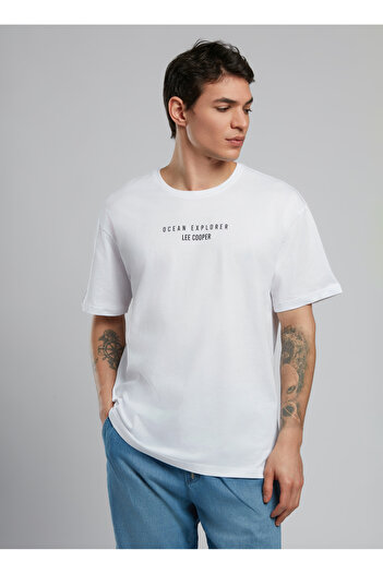 Lee Cooper Round Neck White Men's T-Shirt 252 Lcm 242059 Noira White