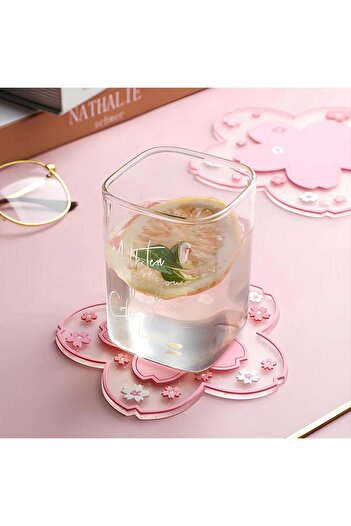 Luxmon Japanese Cherry Blossom Pattern Coasters, 2 Trivets