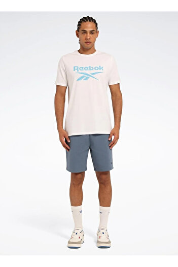 Reebok Ανδρικό μπλουζάκι με στάμπα LC 8013 NEW ID REG TEE Λευκό με στρογγυλή λαιμόκοψη κανονική εφαρμογή