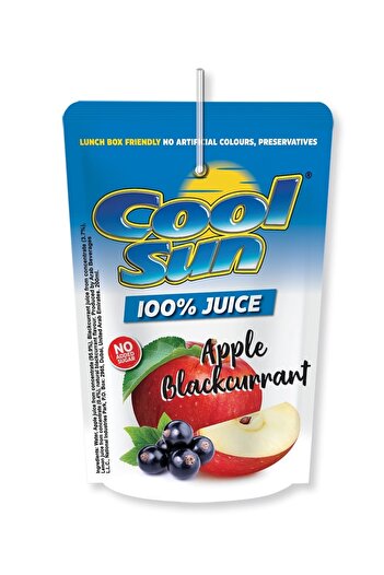 cool sun 100% Apple & Blackcurrant Juice 200ml No Add Sugar X 40 Pcs